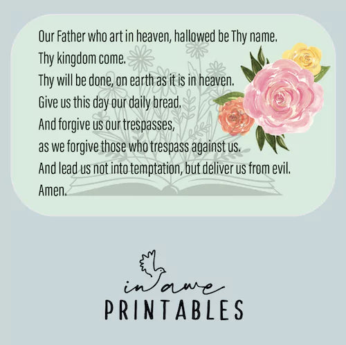 prayer box diy project - png file of Our Father prayer.