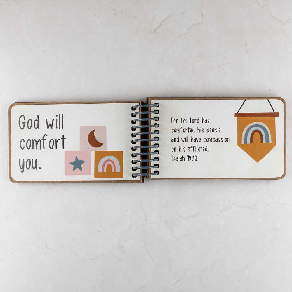 Personalized God's Promise book for kids with 7 promises of God and Bible verses - aesthetic boho style