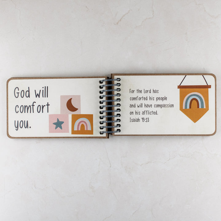 Personalized God's Promise book for kids with 7 promises of God and Bible verses - aesthetic boho style