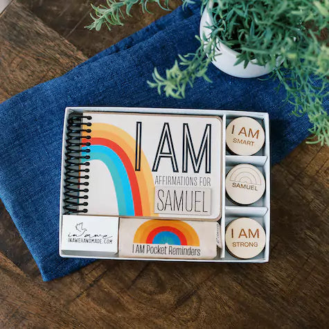 Personalized kids book with I AM affirmation words - inAWE Handmade Gifts, Personalized Gifts, Spiritual Gifts 