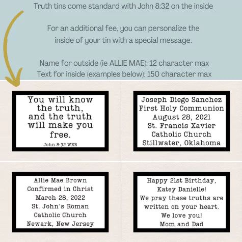 Truth Tin - Basketweave - inAWE Handmade Gifts, Personalized Gifts, Spiritual Gifts