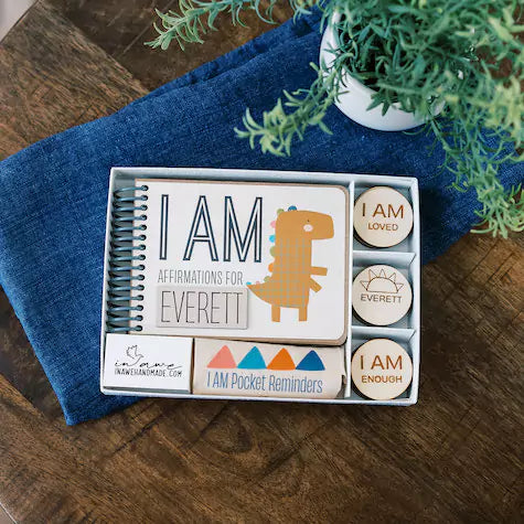 Personalized Book of Positive Affirmations for Kids | I AM Affirmation Book and Gift Set - inAWE Handmade Gifts, Personalized Gifts, Spiritual Gifts