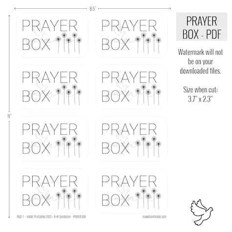 Creative Christian Activities: Printable Prayer Box Project for All Ages - inAWE Handmade Gifts, Personalized Gifts, Spiritual Gifts