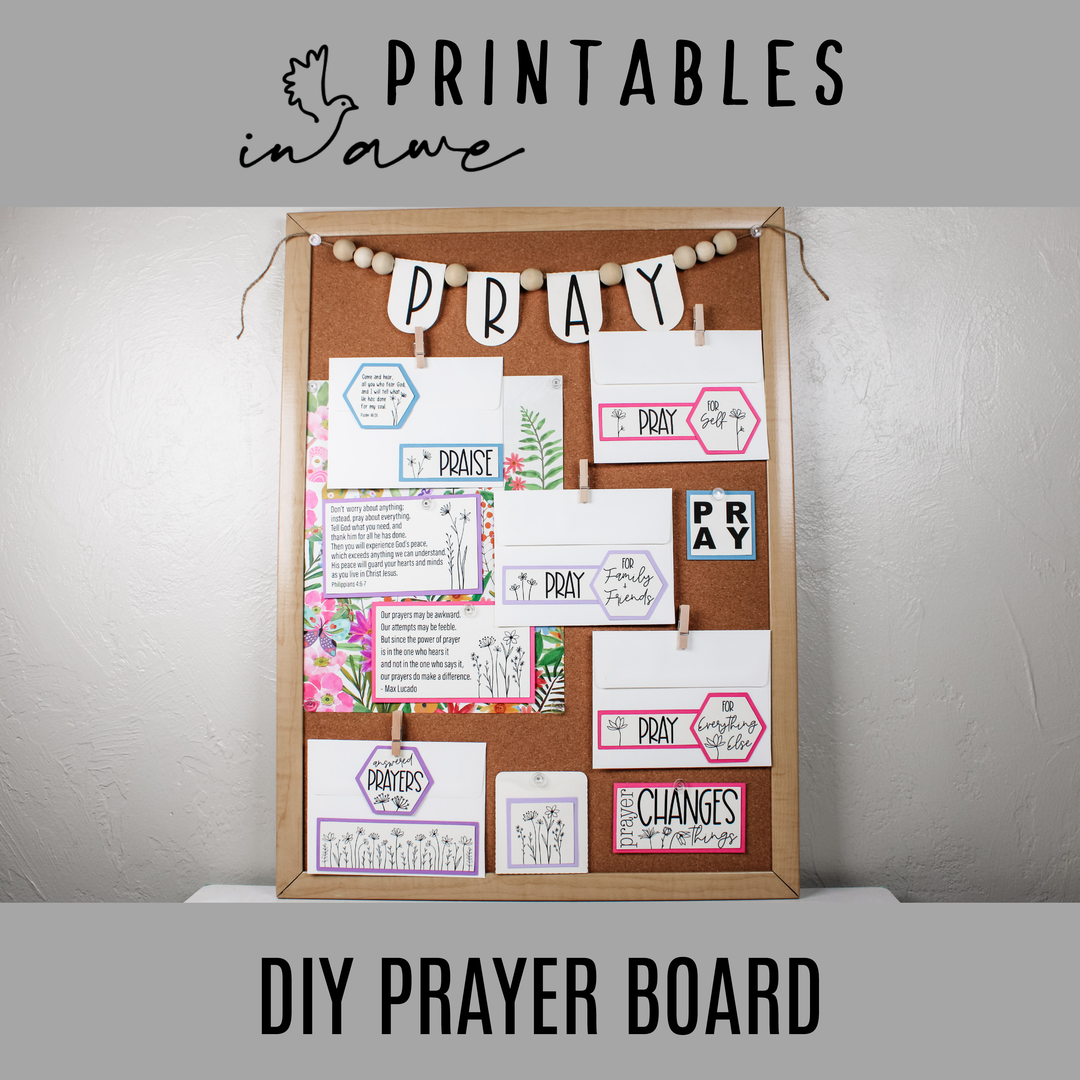 Our prayer board printable plus your creativity means a unique and easy Christian craft is just a download away.