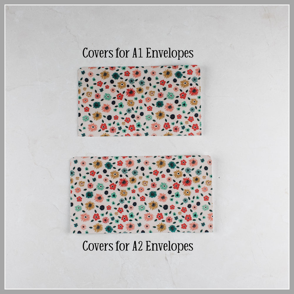 Floral-patterened envelope covers can be purchased in two sizes - A1 or A2.