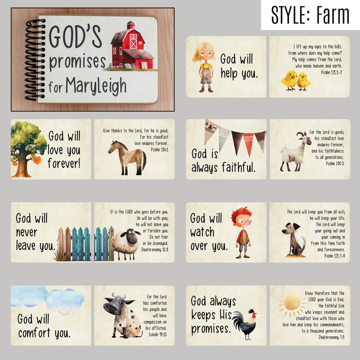 Personalized baptism gift - 7 promises of God with Bible verses for kids