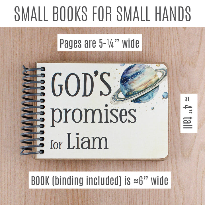 Personalized space gift for kids measures approximately 6" wide by 4" tall.