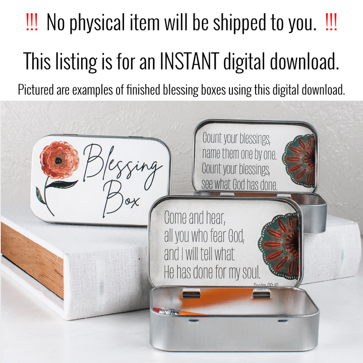 Thanksgiving Activities Printable - Blessing Box with Maroon and Green Floral Design - inAWE Handmade Gifts, Personalized Gifts, Spiritual Gifts