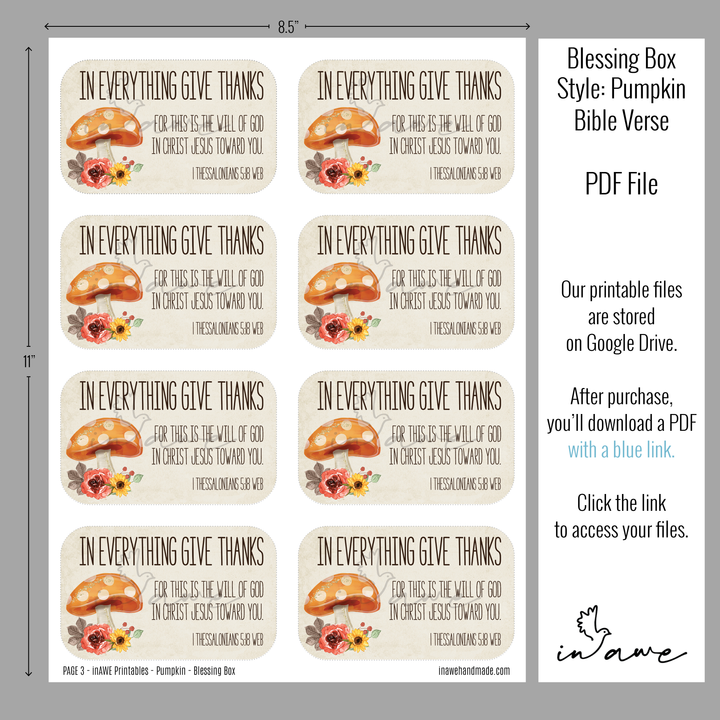 Thanksgiving Craft for Seniors - Blessing Box with Pumpkin Design - inAWE Handmade Gifts, Personalized Gifts, Spiritual Gifts