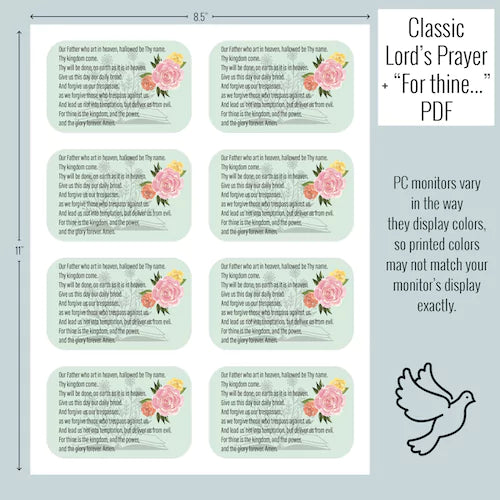 The Lord's Prayer printable pdf for diy prayer box project.