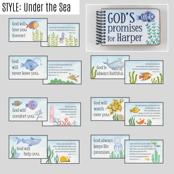 God's Promises personalized book with Bible verses for kids - under the sea theme