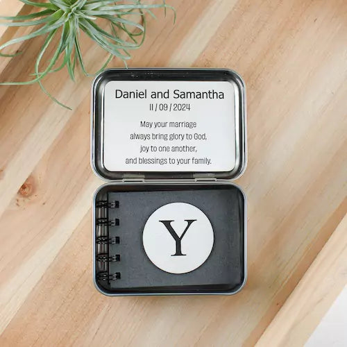 Personalized Christian Couple Prayer Tin and Handcrafted Book - A Unique Spiritual Keepsake - inAWE Handmade Gifts, Personalized Gifts, Spiritual Gifts