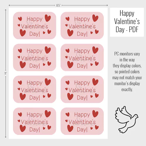 Happy Valentine's Day print out pdf to download.
