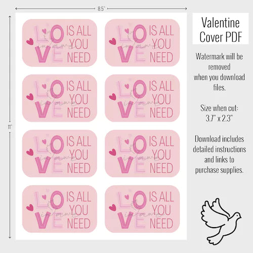 printable pdf for Valentine's Day box craft idea.