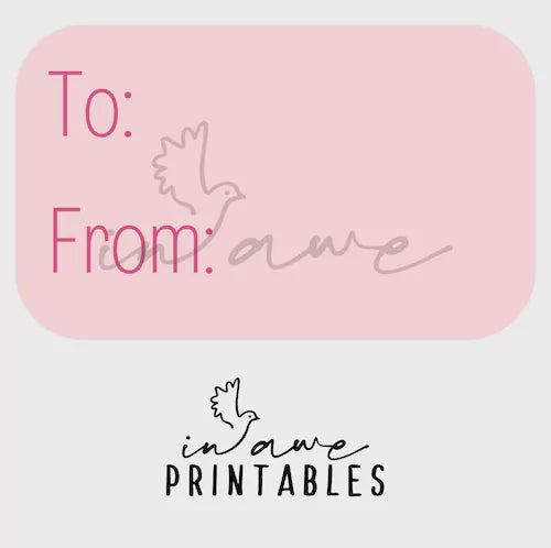 printable pdf of to / from labels for Valentine's Day kids craft.