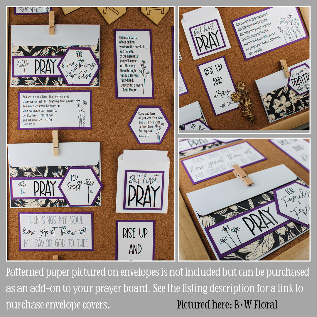Our wildflower, purple prayer board is a prayer closet ideas.