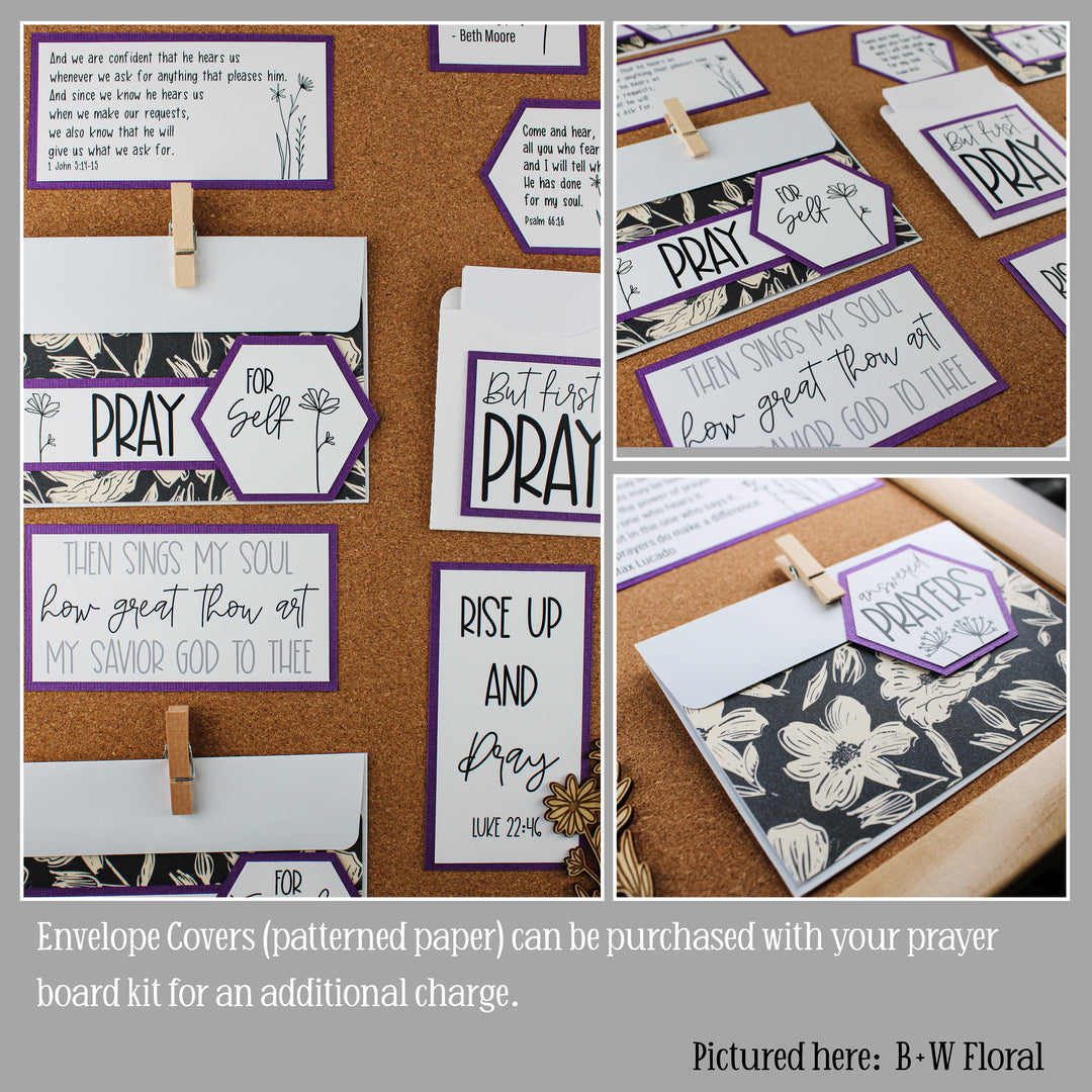 DIY Prayer Board Kit for Your Prayer Closet – Christian Faith Organizer with Scripture Cards & PRAY Banner - Wildflowers - inAWE Handmade Gifts, Personalized Gifts, Spiritual Gifts 