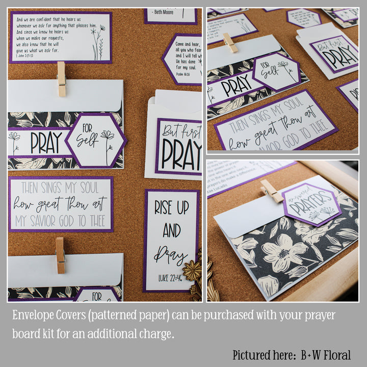 DIY Prayer Board Kit for Your Prayer Closet – Christian Faith Organizer with Scripture Cards & PRAY Banner - Wildflowers - inAWE Handmade Gifts, Personalized Gifts, Spiritual Gifts 