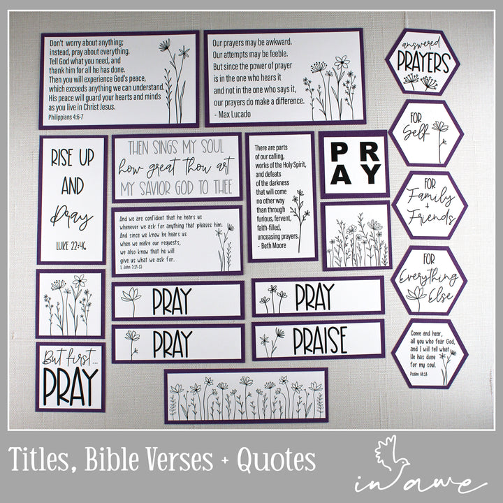 DIY Prayer Board Kit for Your Prayer Closet – Christian Faith Organizer with Scripture Cards & PRAY Banner - inAWE Handmade Gifts, Personalized Gifts, Spiritual Gifts 