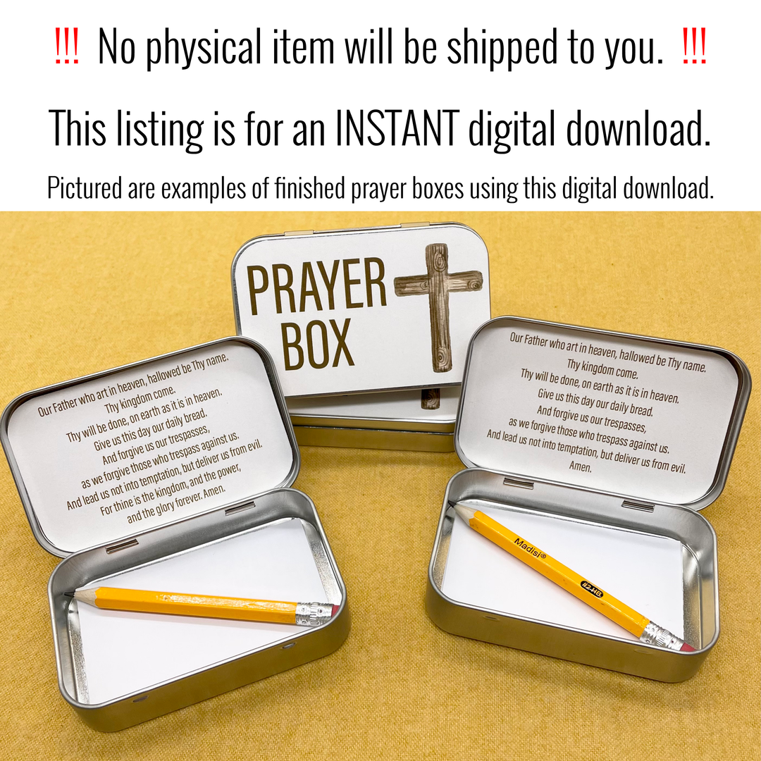 Prayer Box Printable for Altoid Tin Craft - The Lord's Prayer Activity