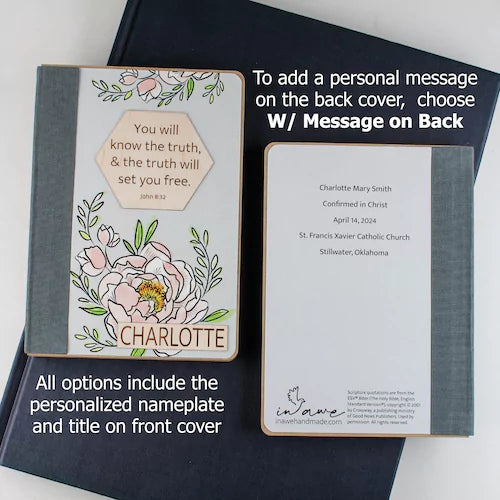 Choose With Message on Back to have us print your personal message on the back of the book.