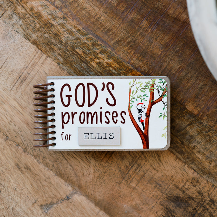 baby personalized gift, personalized God's promise book for kids featuring woodland animals.