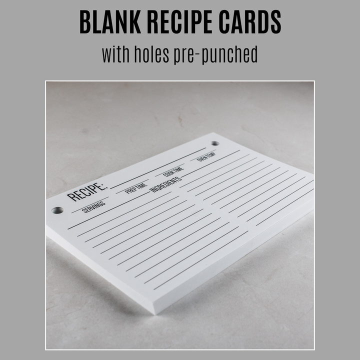 Recipe Binder Accessories - Blank Recipe Cards & Alpha Tab Dividers