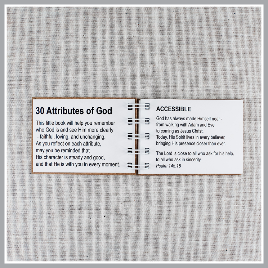 Attributes of God Book | 30 Biblical Characteristics of God with Bible Verses | Christian Bible Study Gift