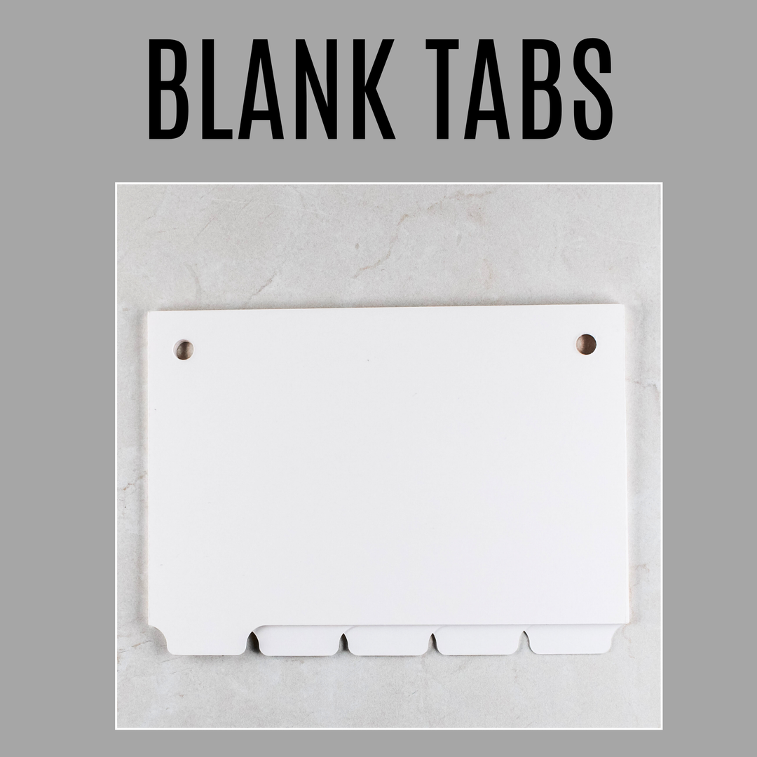 Recipe Binder Accessories - Blank Recipe Cards & Alpha Tab Dividers