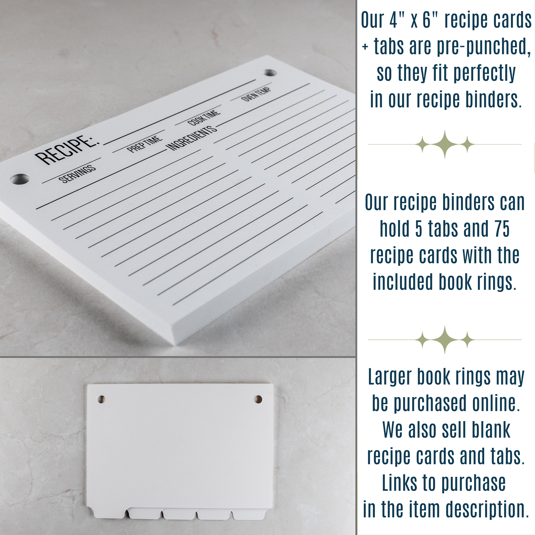 recipe card binder inserts Binder, 3 Ring Full Page Organizer Kit A4 (Vegetable) 12 so that you can organize your PPP menu plans perfectly 4 x 6 Recipe Card