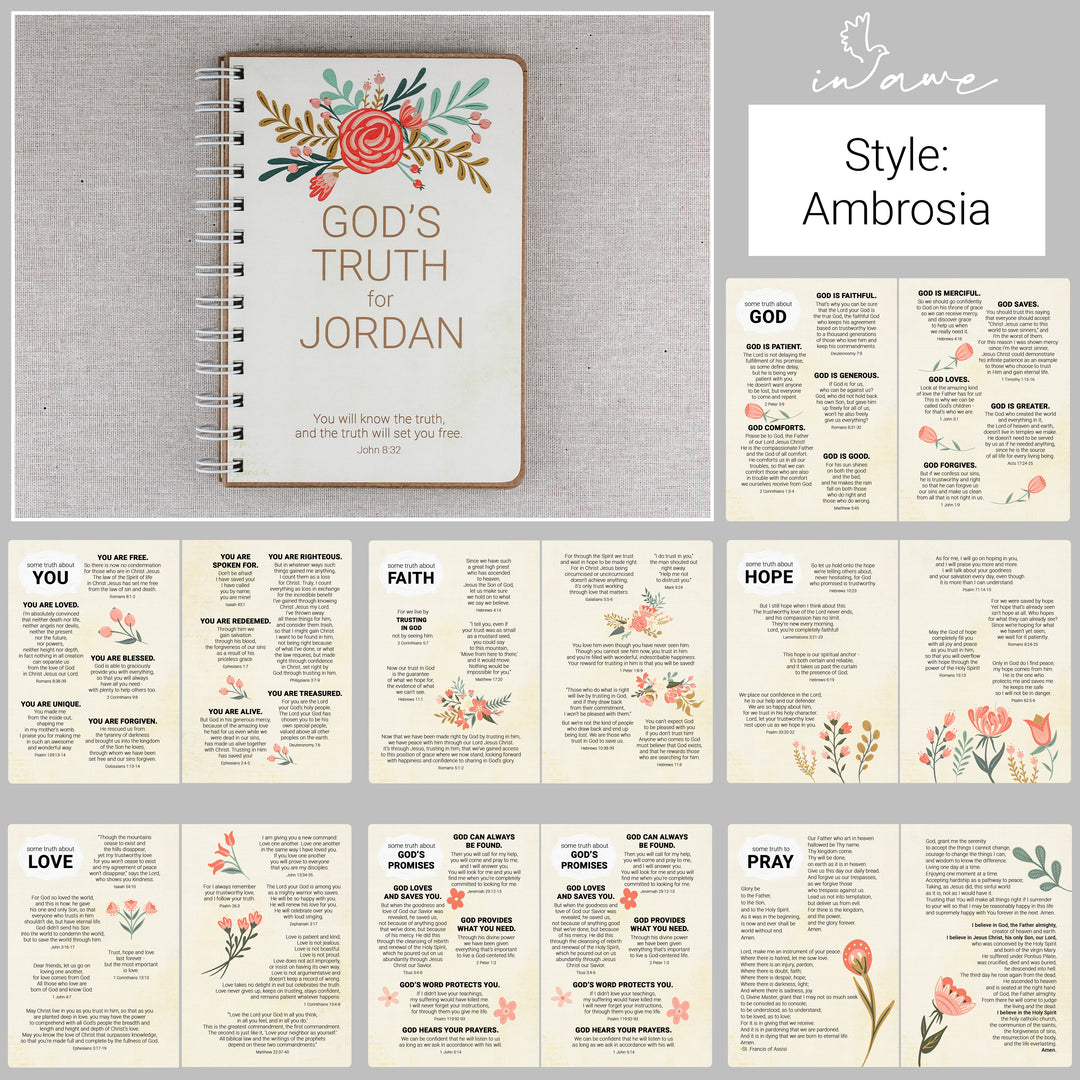 Adult Baptism Gifts - Personalized Spiral Bible Verse Books