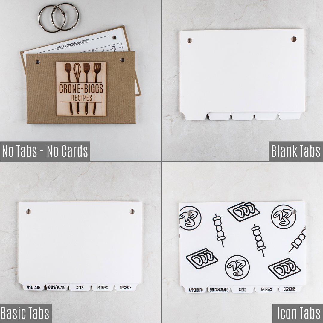 Recipe Card Holder | Personalized Recipe Book with Alpha Tabs