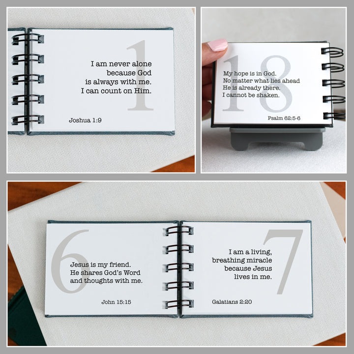 Adult Baptism Gift – Personalized Christian Affirmation Book with Scripture & Basketweave Keepsake Tin - inAWE Handmade Gifts, Personalized Gifts, Spiritual Gifts 