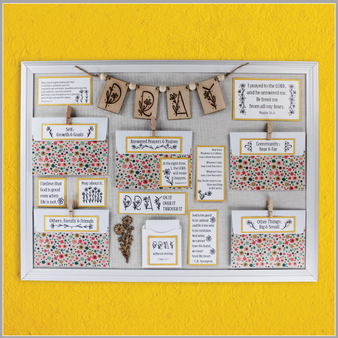 Daisy Prayer Board Kit – Christian Art for Prayer Boards & Prayer Closet Ideas - inAWE Handmade Gifts, Personalized Gifts, Spiritual Gifts 