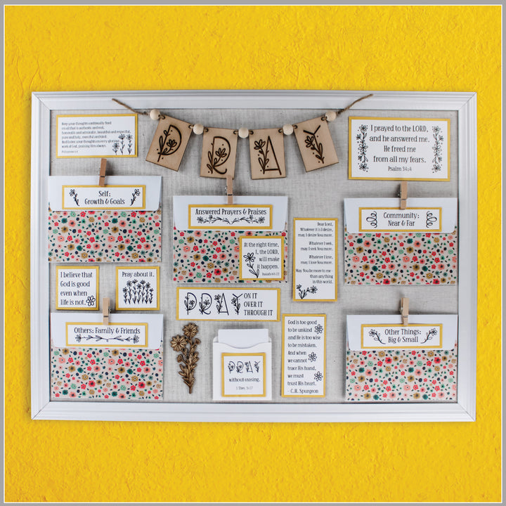 Daisy Prayer Board Kit – Christian Art for Prayer Boards & Prayer Closet Ideas - inAWE Handmade Gifts, Personalized Gifts, Spiritual Gifts 