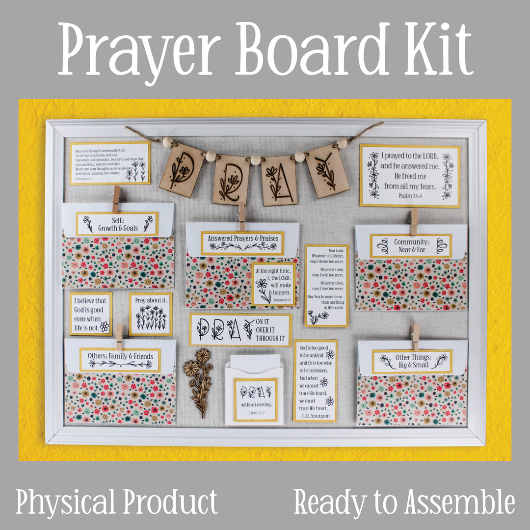 Daisy Prayer Board Kit – Christian Art for Prayer Boards & Prayer Closet Ideas - inAWE Handmade Gifts, Personalized Gifts, Spiritual Gifts 