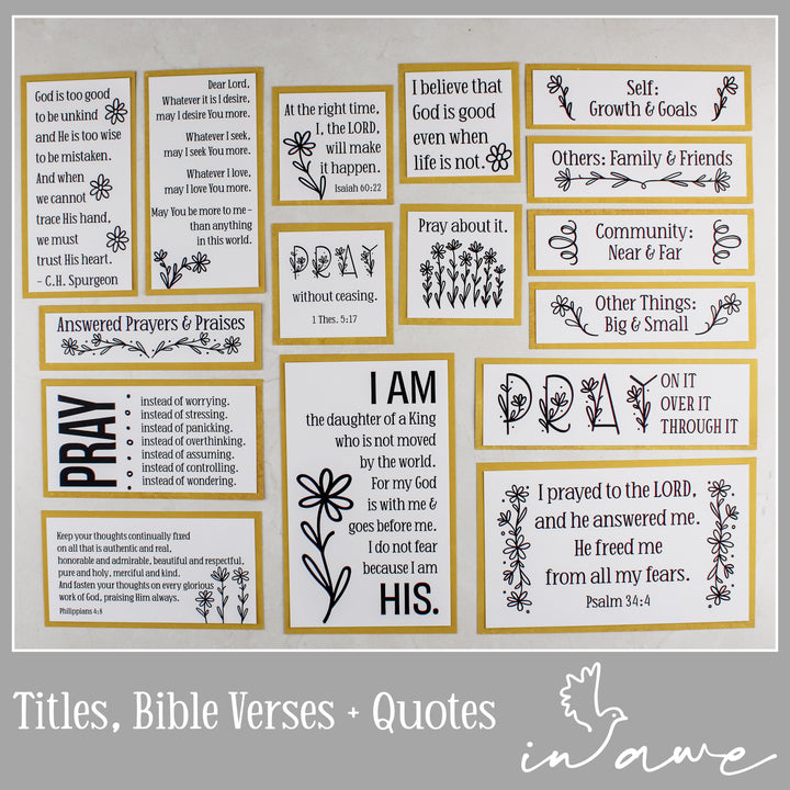 Daisy Prayer Board Kit – Christian Art for Prayer Boards & Prayer Closet Ideas - inAWE Handmade Gifts, Personalized Gifts, Spiritual Gifts 