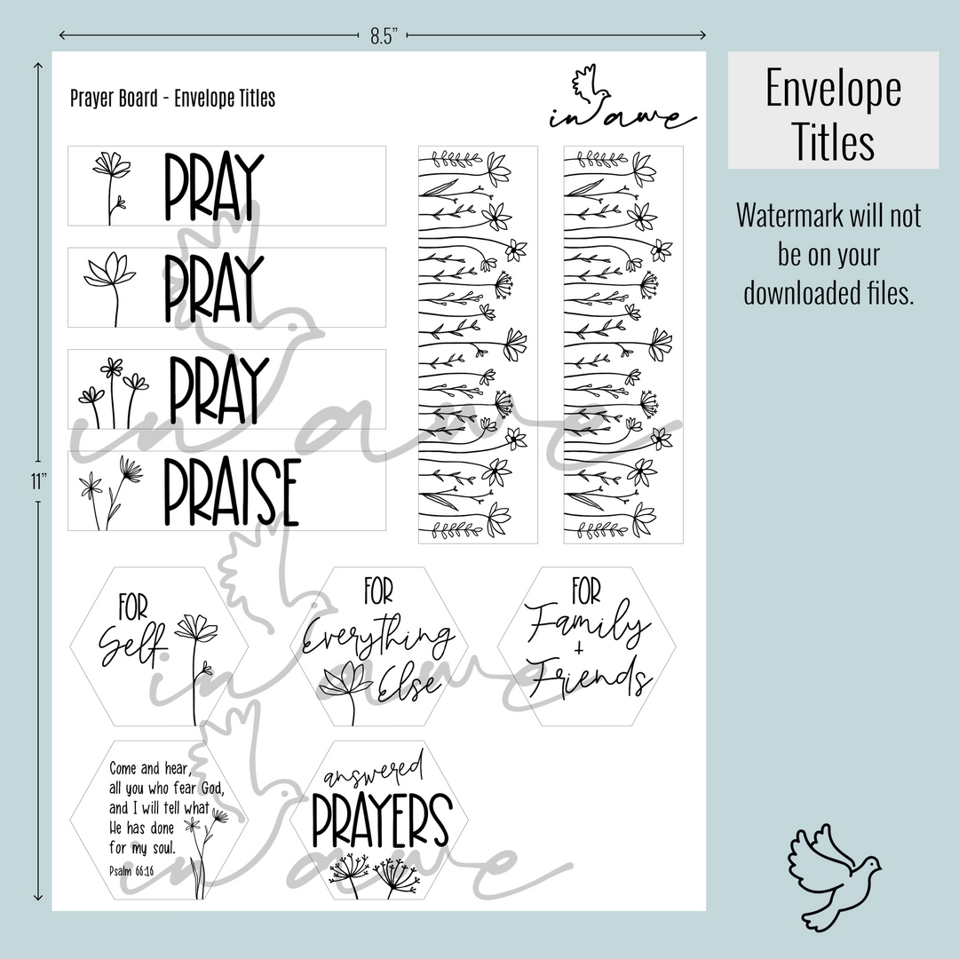 Wildflower Prayer Board Printable | DIY Prayer Boards | Instant Digital Download