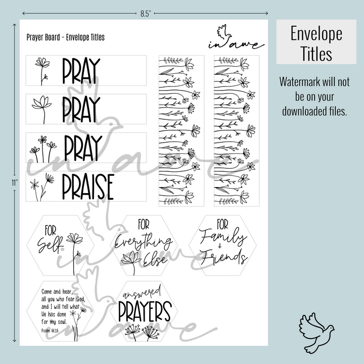 Wildflower Prayer Board Printable | DIY Prayer Board | Instant Digital Download