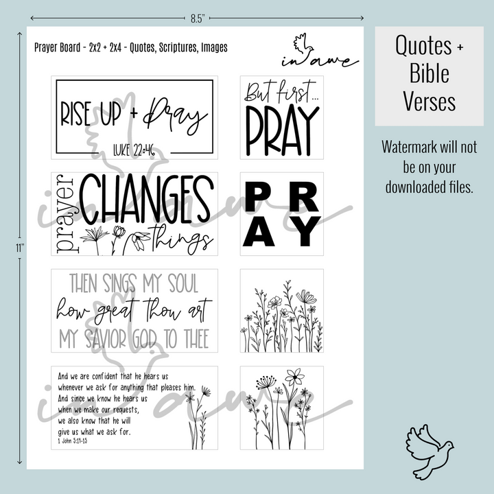 Wildflower Prayer Board Printable | DIY Prayer Boards | Instant Digital Download