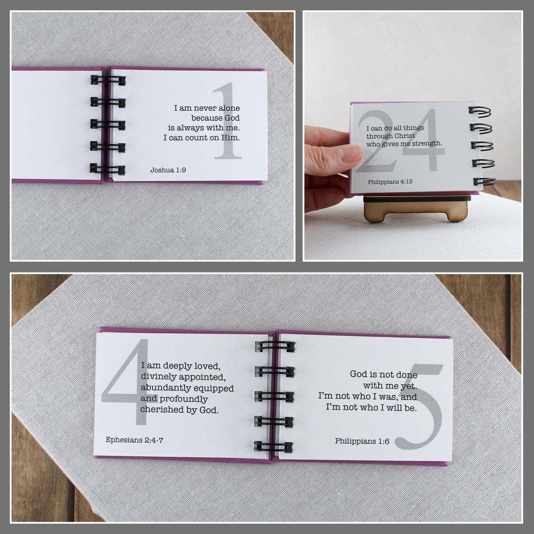 Christian Affirmation Gift with Personalized Wood Cover – Positive Affirmations for Christians - inAWE Handmade Gifts, Personalized Gifts, Spiritual Gifts 