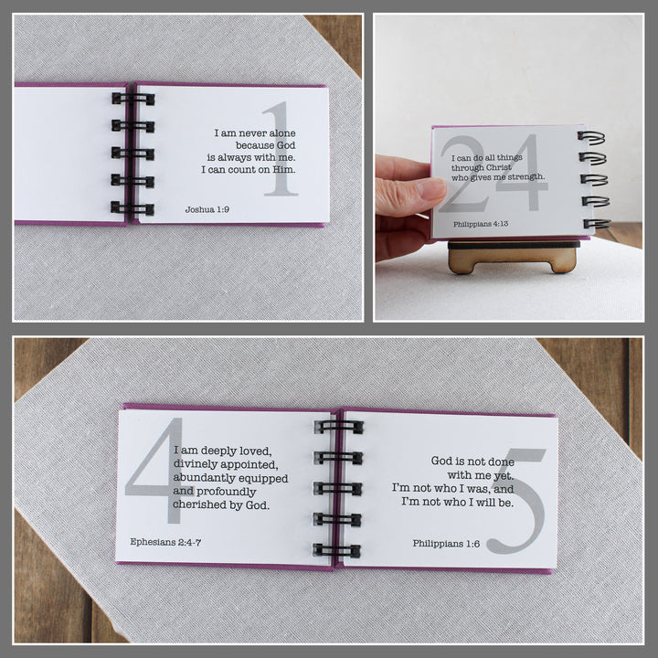 Christian Affirmation Gift with Personalized Wood Cover – Positive Affirmations for Christians - inAWE Handmade Gifts, Personalized Gifts, Spiritual Gifts 
