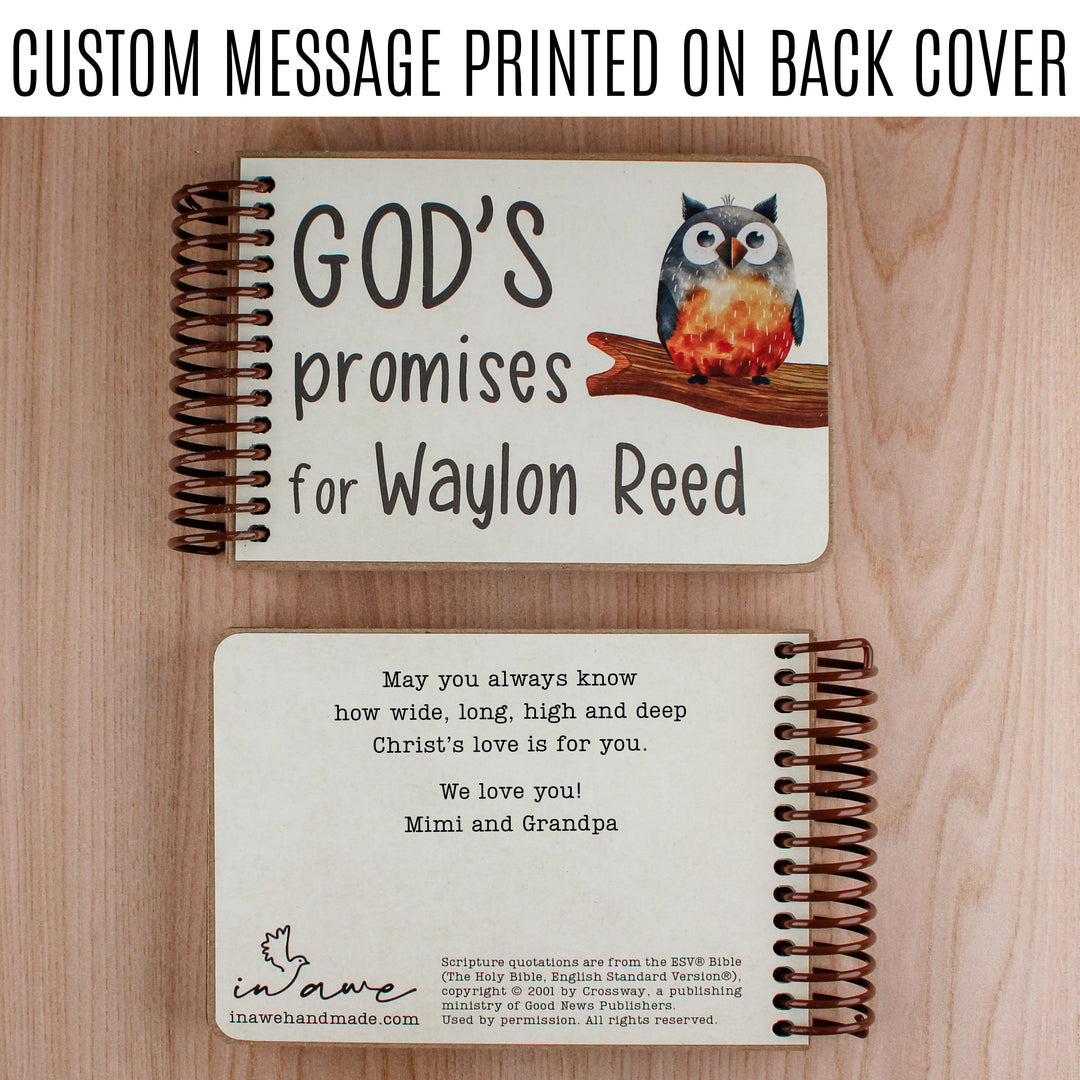 Forest Friends God’s Promises Book with Custom Message | Catholic Baptism Gift