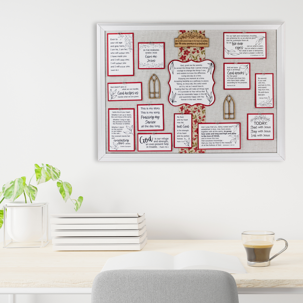 Serenity Prayer Christian Vision Board Kit – Inspirational Religious Wall Art & Gifts for Elderly - inAWE Handmade Gifts, Personalized Gifts, Spiritual Gifts 