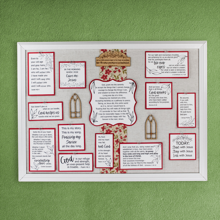 Serenity Prayer Christian Vision Board Kit – Inspirational Religious Wall Art & Gifts for Elderly - inAWE Handmade Gifts, Personalized Gifts, Spiritual Gifts 