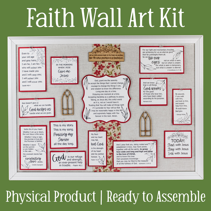 Serenity Prayer Christian Vision Board Kit – Inspirational Religious Wall Art & Gifts for Elderly - inAWE Handmade Gifts, Personalized Gifts, Spiritual Gifts 