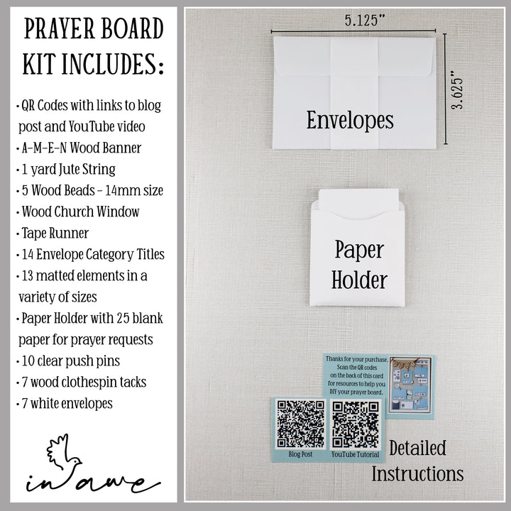 Prayer Board Kit with Envelopes | Church Hymns Lyrics, Bible Verses + Christian Quotes