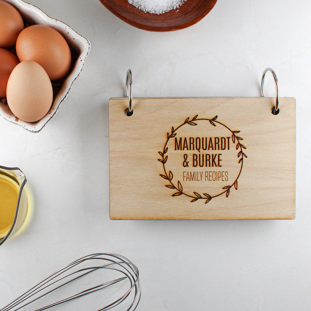 Personalized Family Recipe Book with Baltic Birch Covers & Custom Tabs