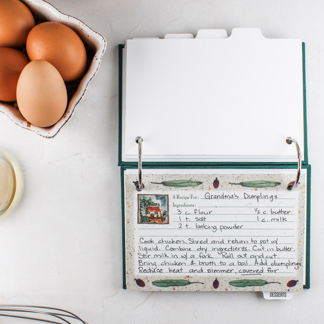 Recipe Card Holder | Personalized Recipe Book with Alpha Tabs 5 Icon Tabs / 50 Recipe Card Holder | Personalized Recipe Book with Alpha Tabs 5 Icon Tabs / 50