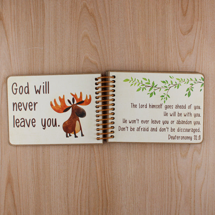 Forest Friends God’s Promises Book with Custom Message | Catholic Baptism Gift - inAWE Handmade Gifts, Personalized Gifts, Spiritual Gifts 